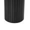 Black Metal Color Block Decorative Vase with Rounded Linear Grooves & Brown Wood Tops, 2ct.